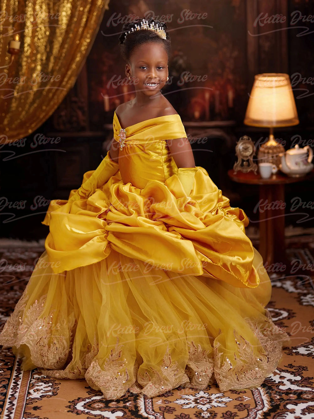 Op maat gemaakte gele prinsess - Embroidery Yellow Dress recensie en prijs