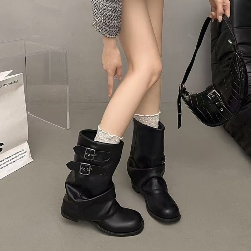 Dames zwarte slouchy mid-calf  - Embroidery Garments recensie en prijs