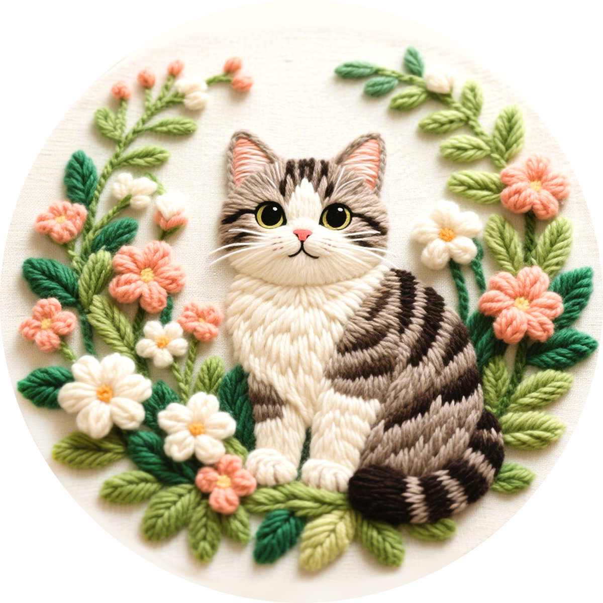 DIY-handborduurset, grijs katt - Embroidery Meaning recensie en prijs